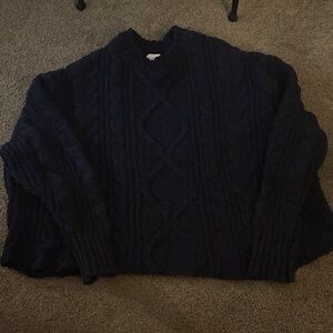La Hearts Navy Cable Knit Sweater